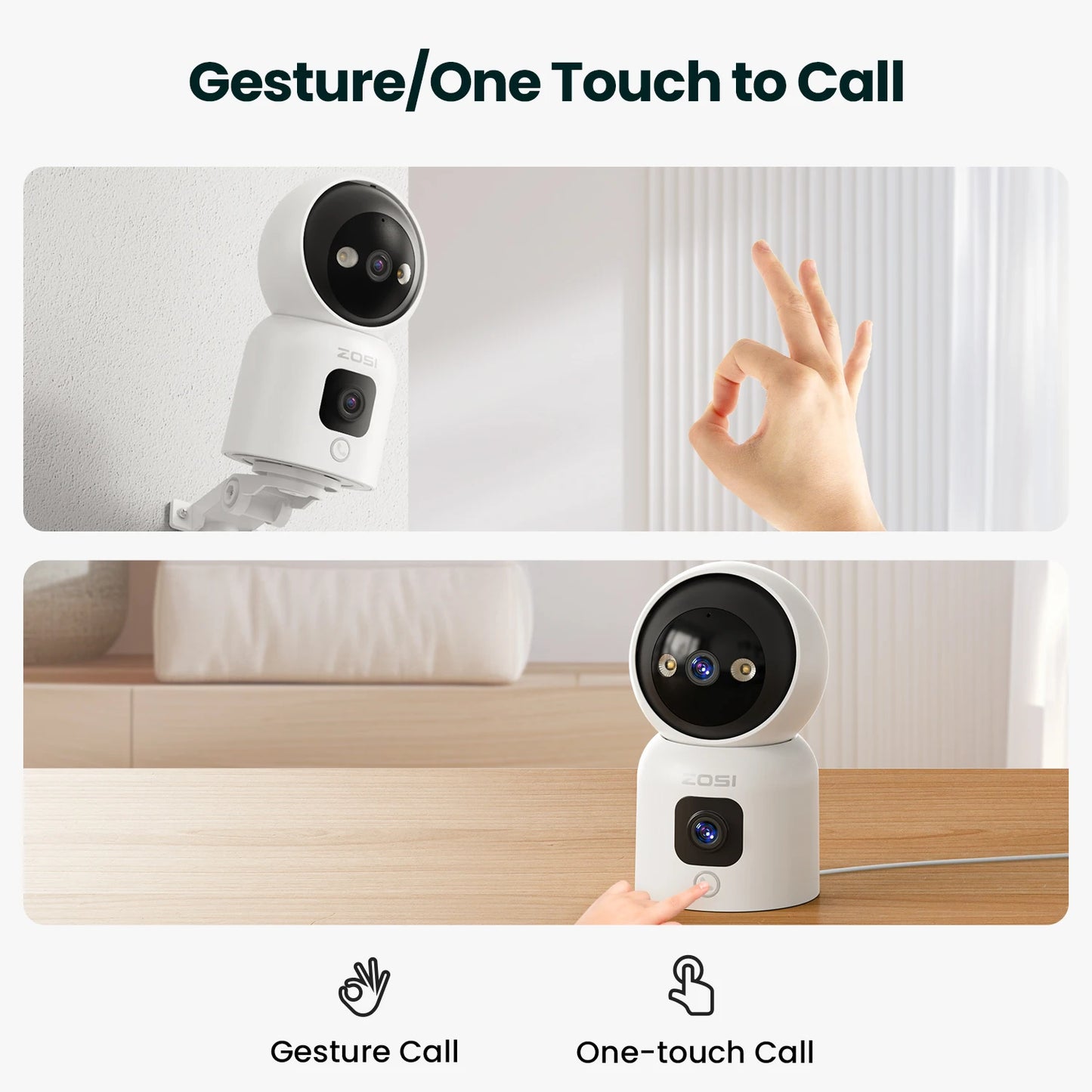 ZOSI C528 6MP/4MP HD Dual-Lens Indoor WiFi Security Camera
