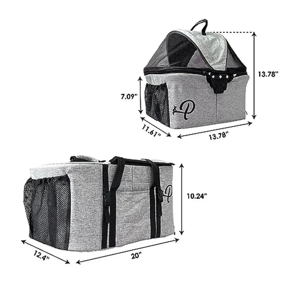 Double Decker Pet Stroller Dual Portable Washable Pads