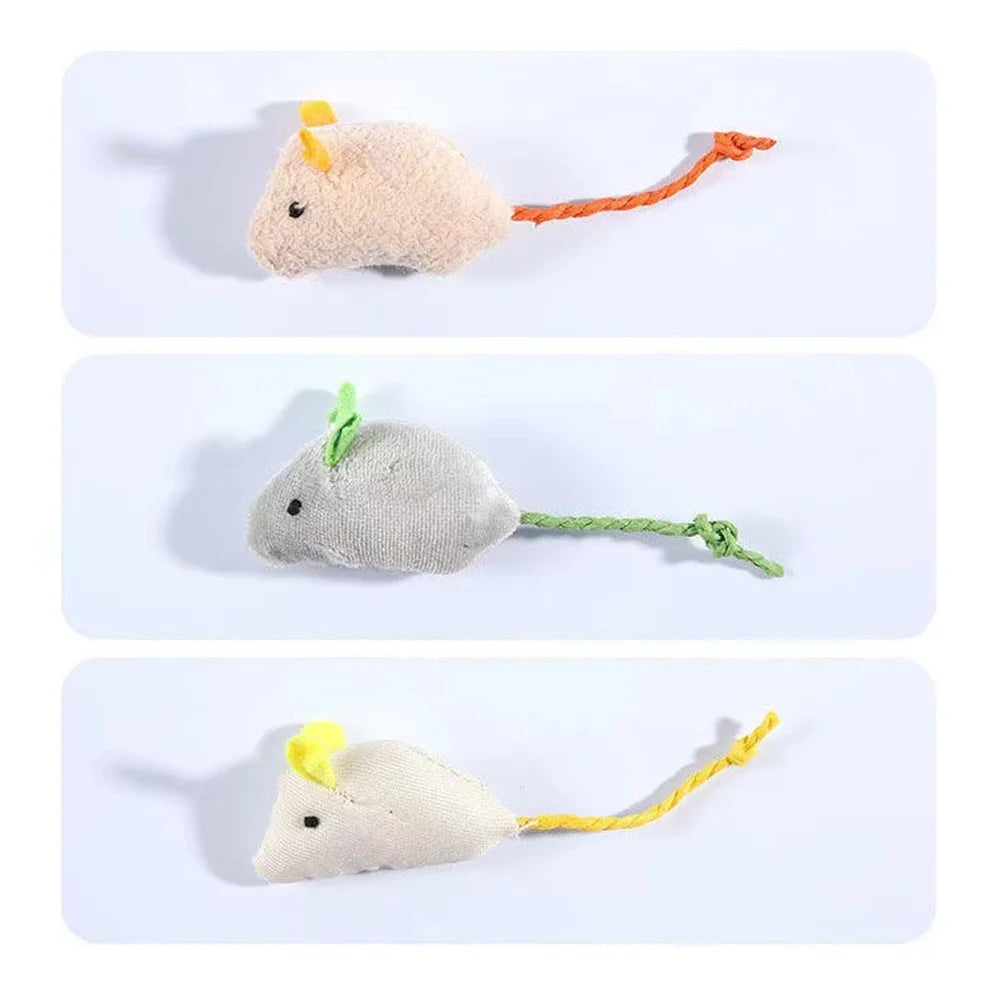 1~40PCS Pet Toy Catnip Mice Plush Mouse Cat Toy