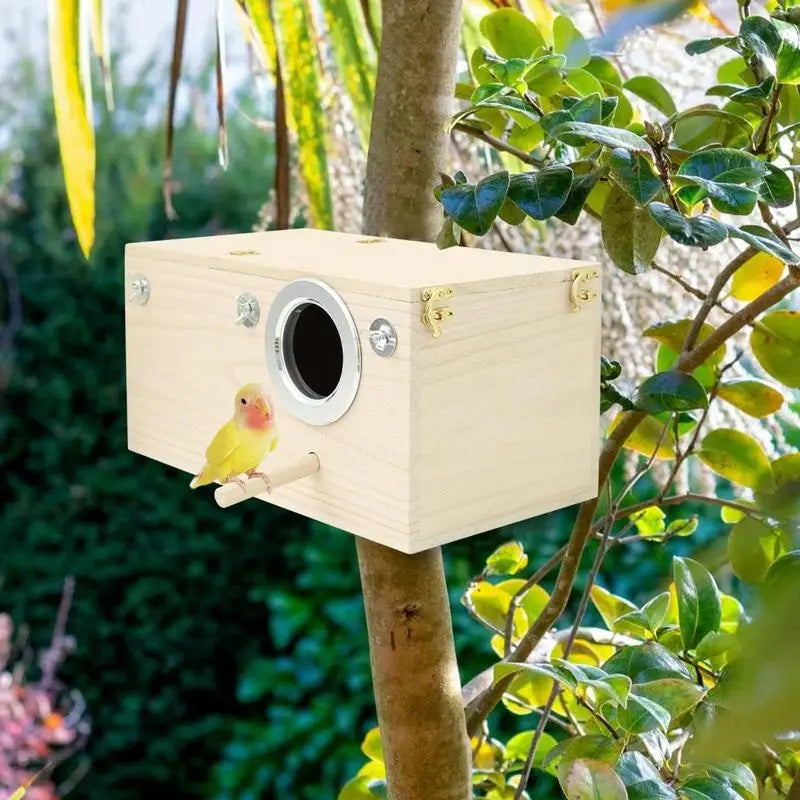 Bird Breeding Box Wood Nest Cage House For Nesting