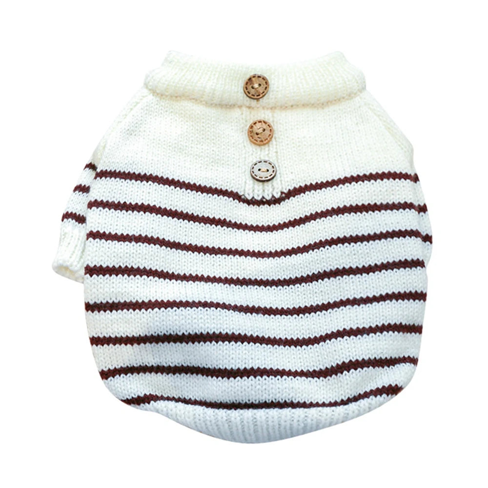 Christmas Dog Sweater Warm Knitted Bowtie Sweater
