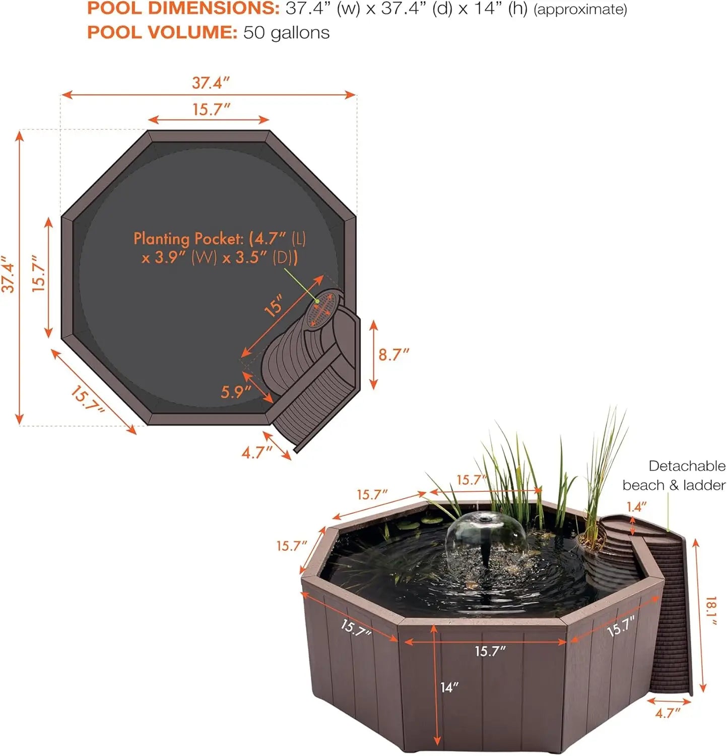 Water pond Feature Kit Attract Wildlife to Your Yard