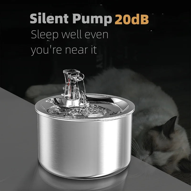 2L fully stainless steel pet water dispenser Automatic fountain