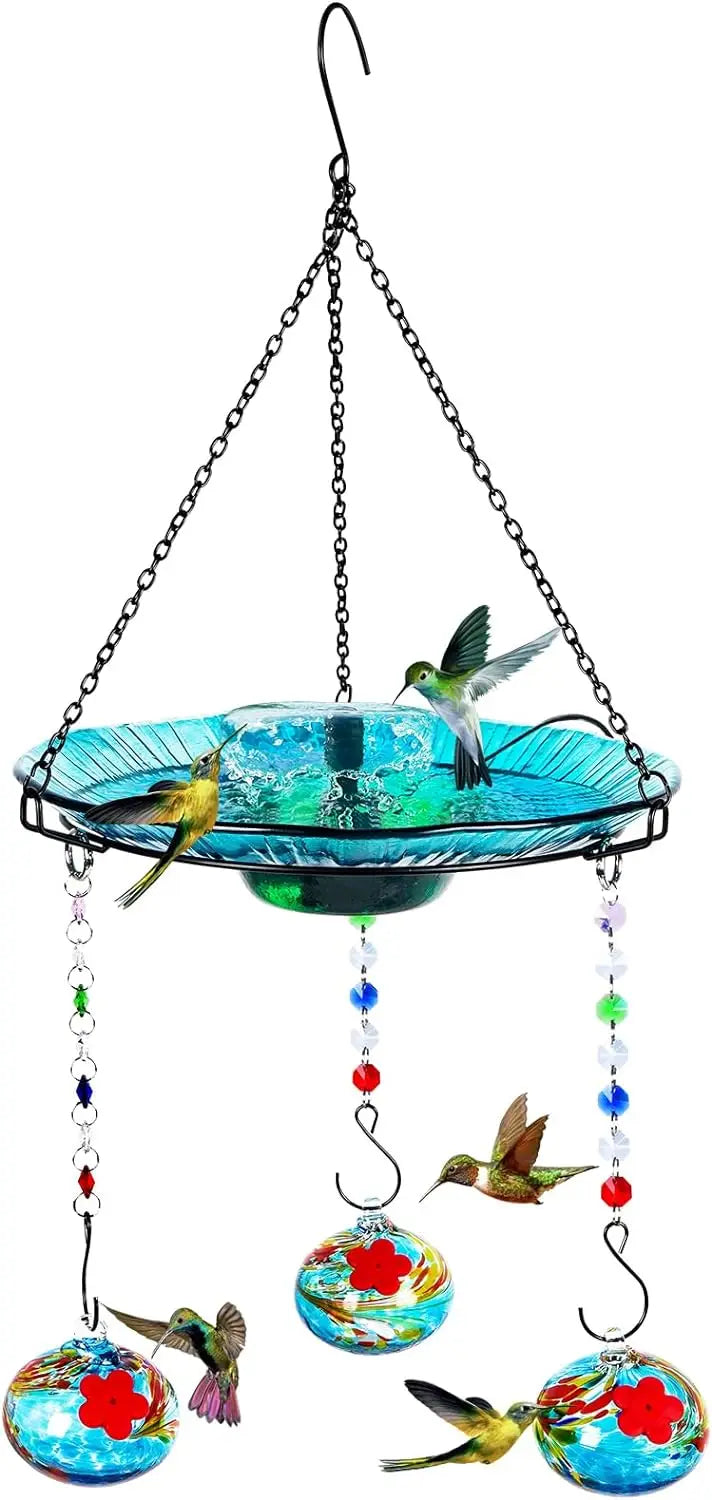 Hummingbird Feeder and Bird Bath