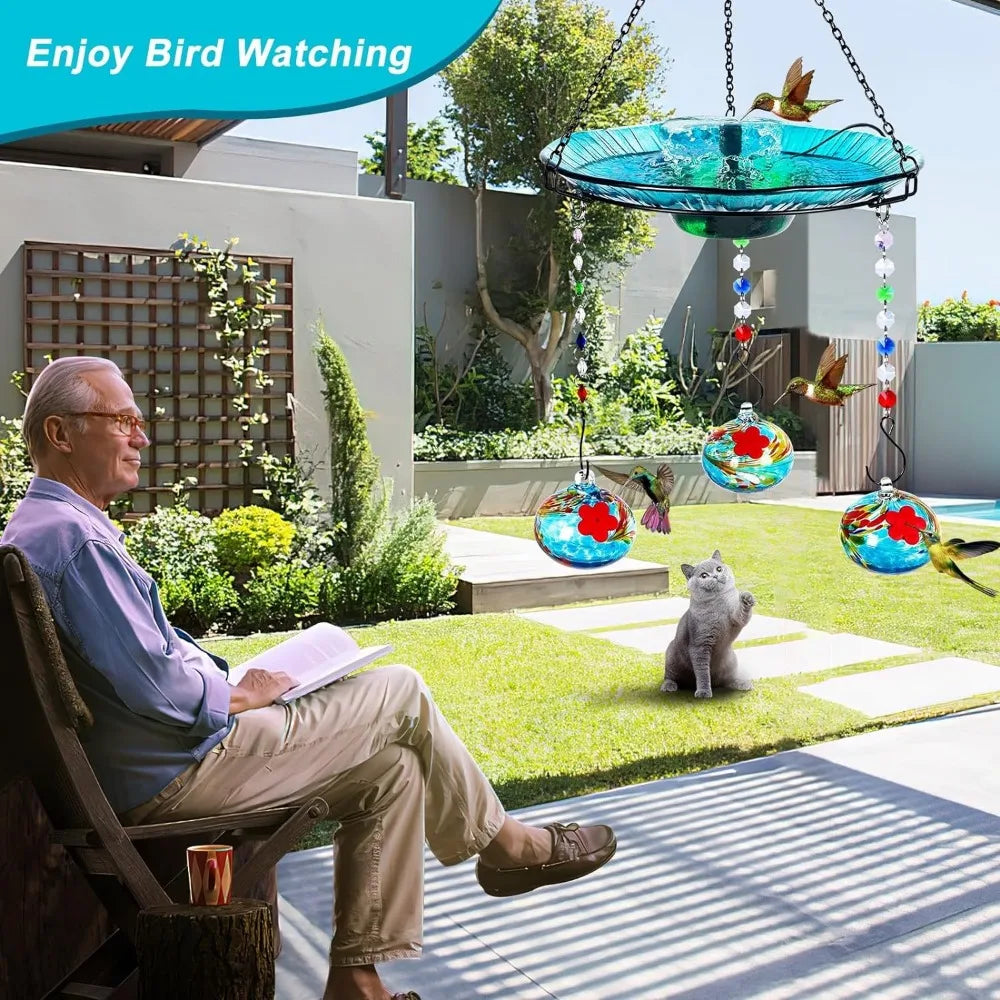 Hummingbird Feeder and Bird Bath