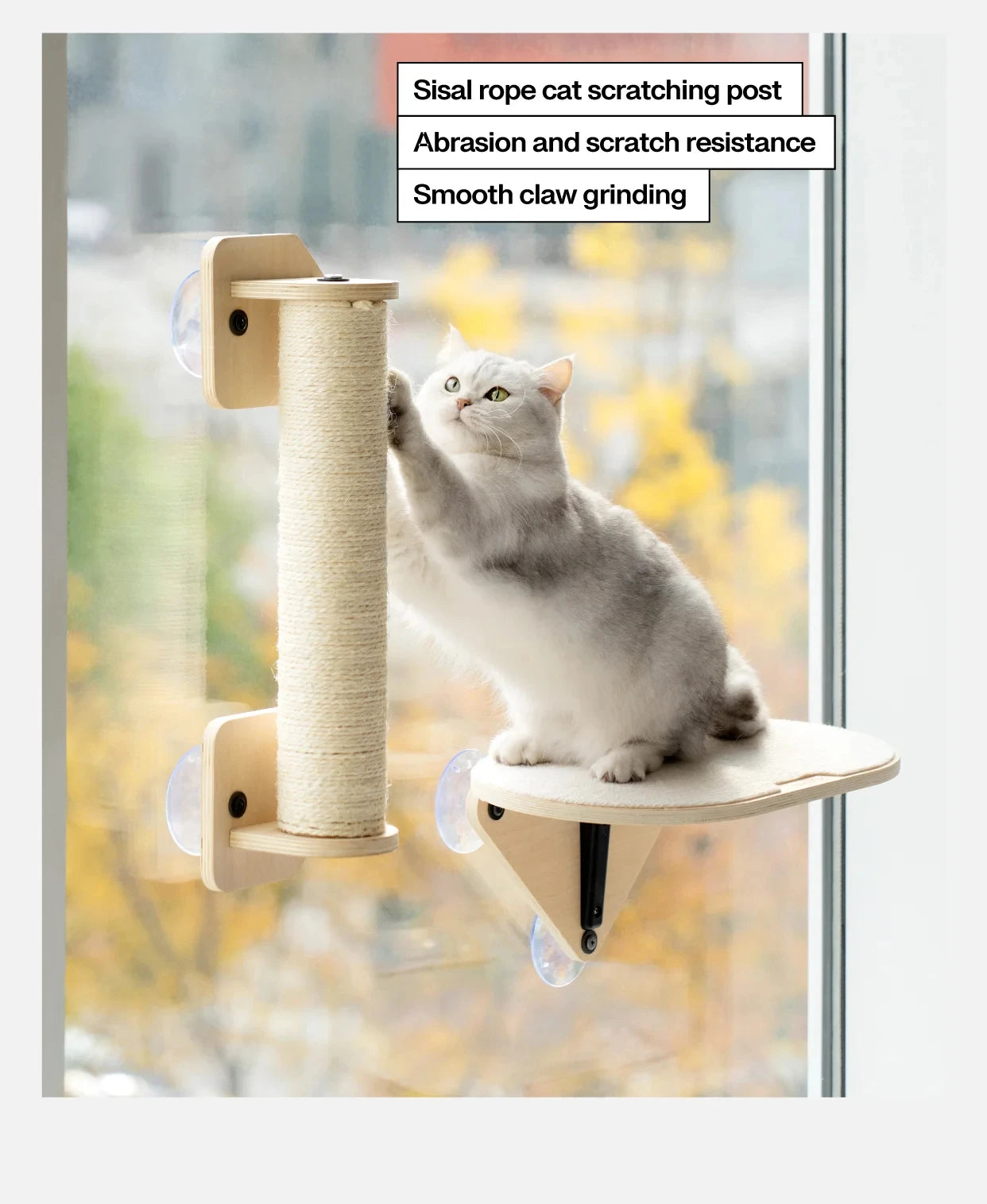 Mewoofun Air Cat Climbing Frame Window Post Set