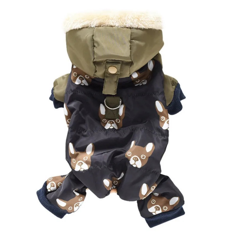 Winter Warm Pet Clothes Jumpsuit Waterproof Hoodie