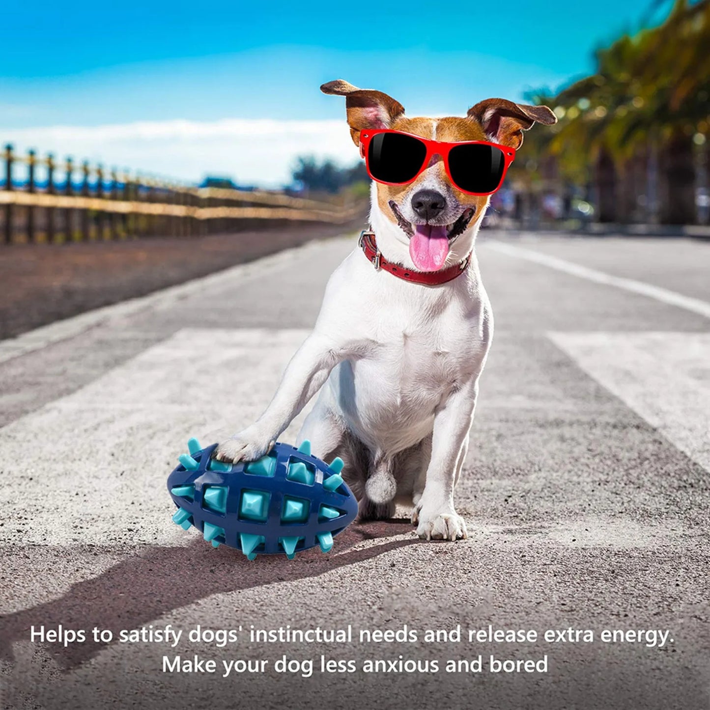 Squeaky Dog Toys For Aggressive Chewers Rubber Chew Ball With Squeaker