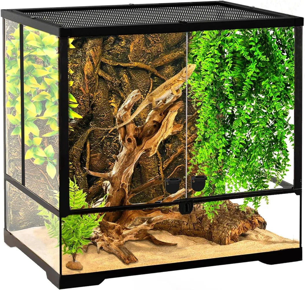 43 Gallon Professional Glass Terrarium 24"x18"x24" Durable Reptile Habitat