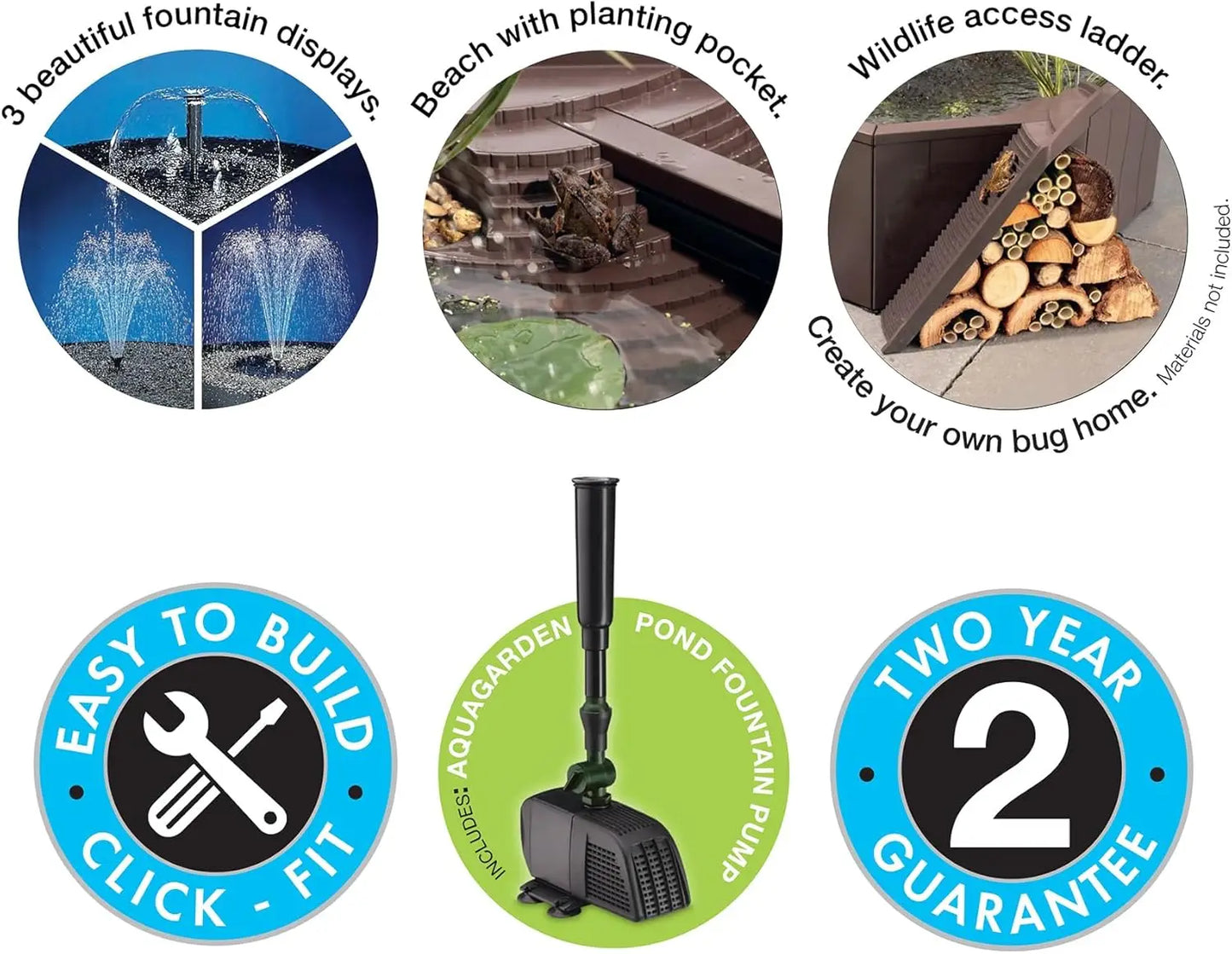 Water pond Feature Kit Attract Wildlife to Your Yard