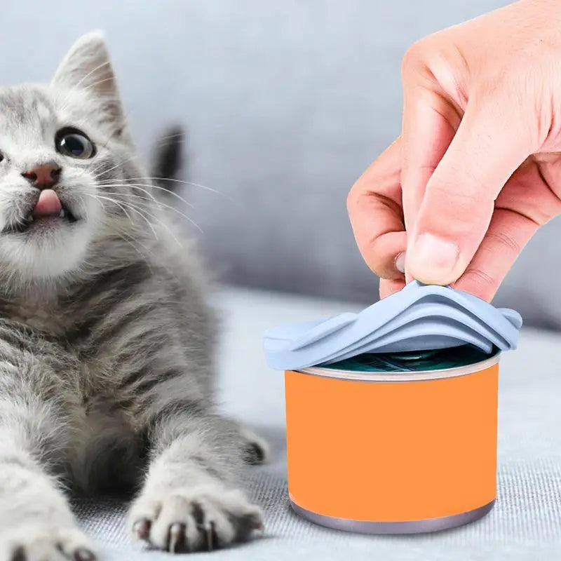 Silicone Can Cover Fruit Can Seal Lids With Spoon For Pet Food