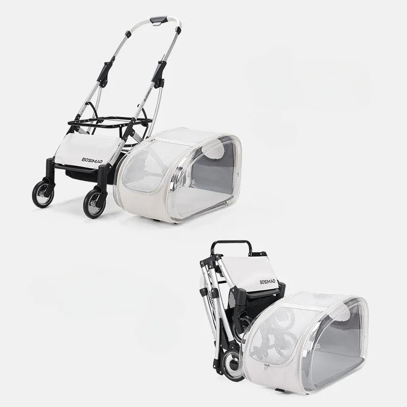 Pet Dog Stroller Detachable Pet Car Bag Transparent