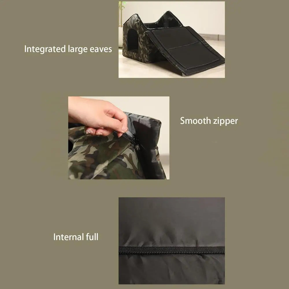 Outdoor Pet Bed Waterproof Roof Thickened Cold-Proof Nest