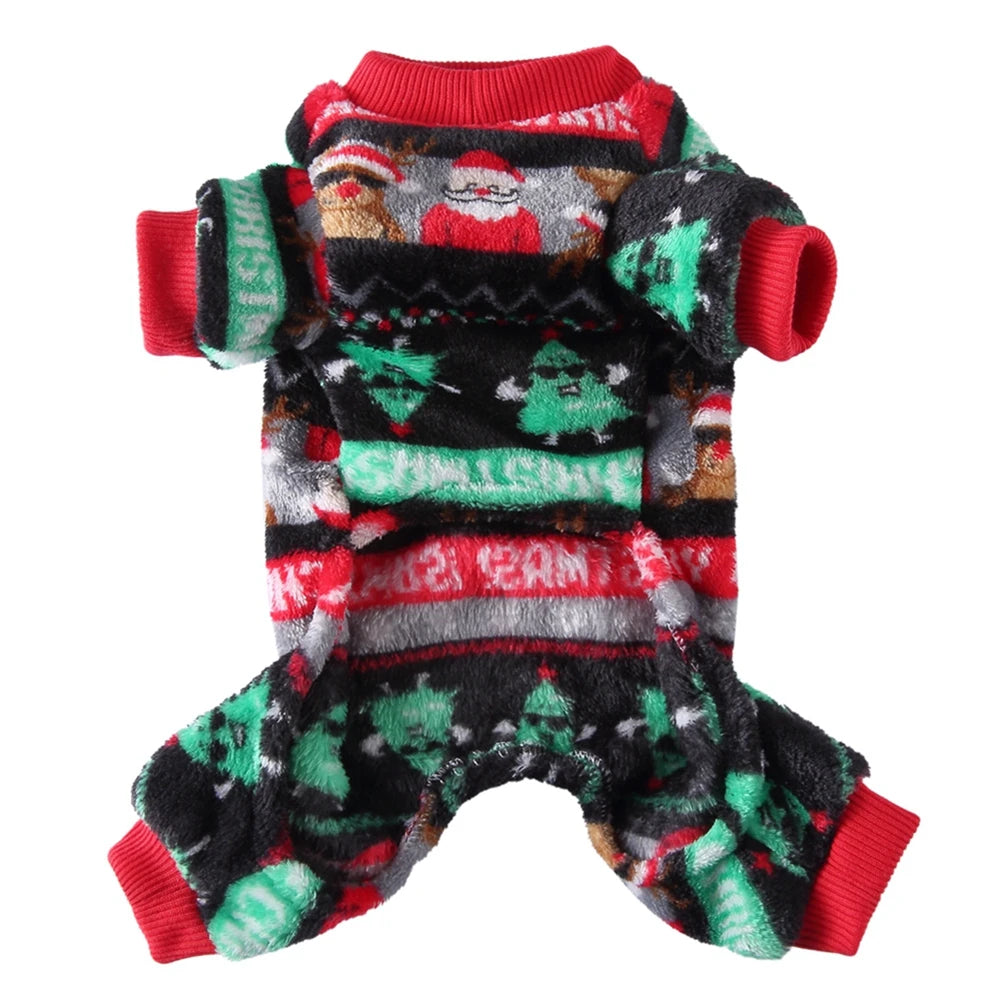 Christmas Pet Clothes Winter Warm Jumpsuits