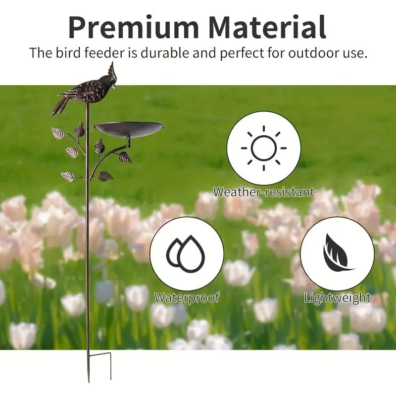 Metal Oriole Bird Feeder Stake or Bird Bath