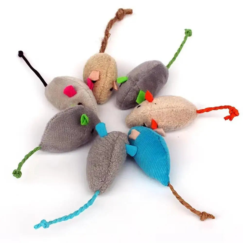 1~40PCS Pet Toy Catnip Mice Plush Mouse Cat Toy