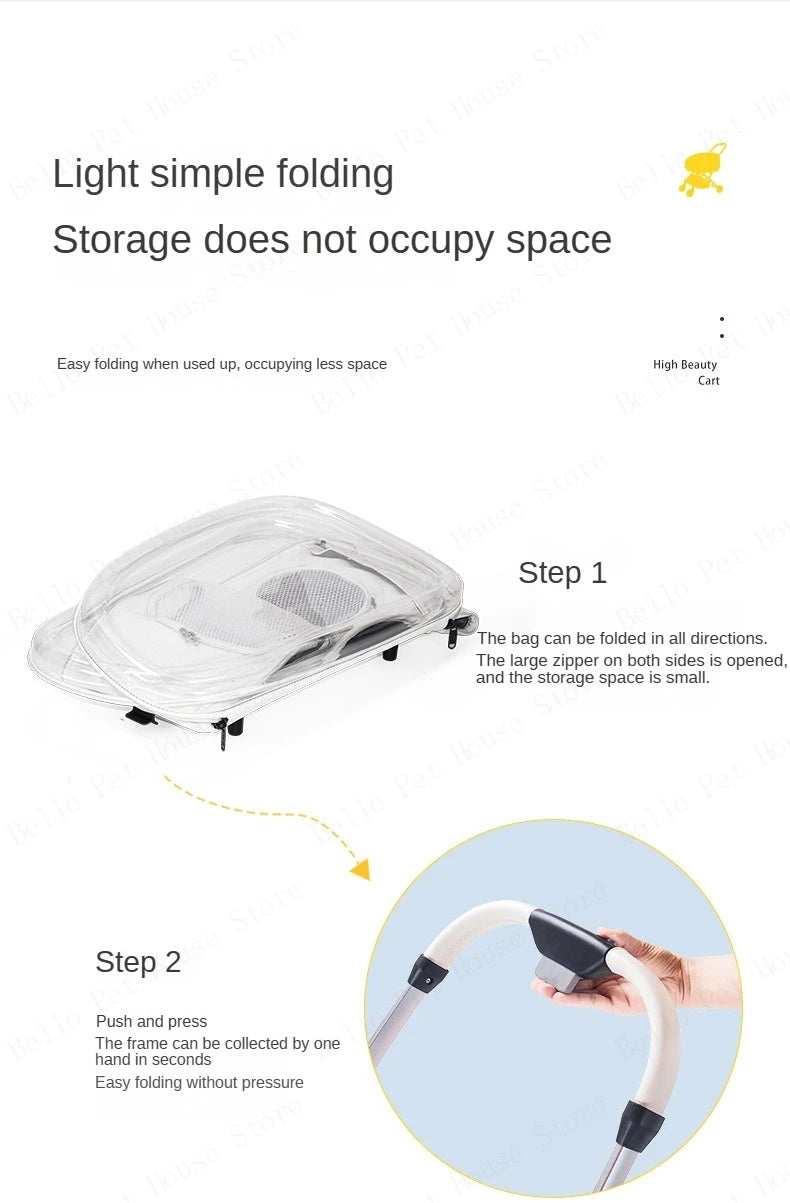 Pet Dog Stroller Detachable Pet Car Bag Transparent