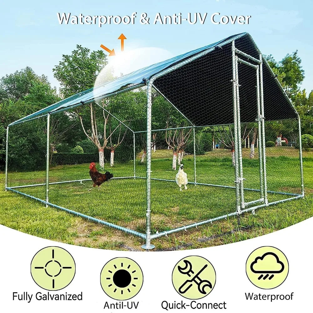 Large Metal Chicken Coop Waterproof & Anti-UV Cover
