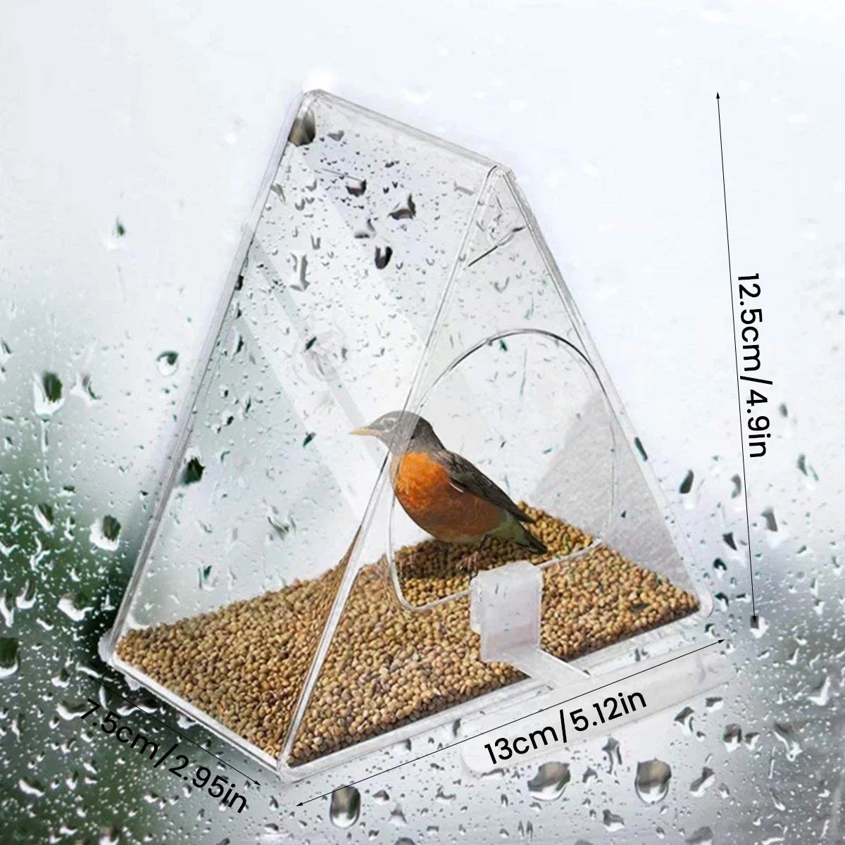 Acrylic Bird Feeder Hanging Seed Feeder Clear