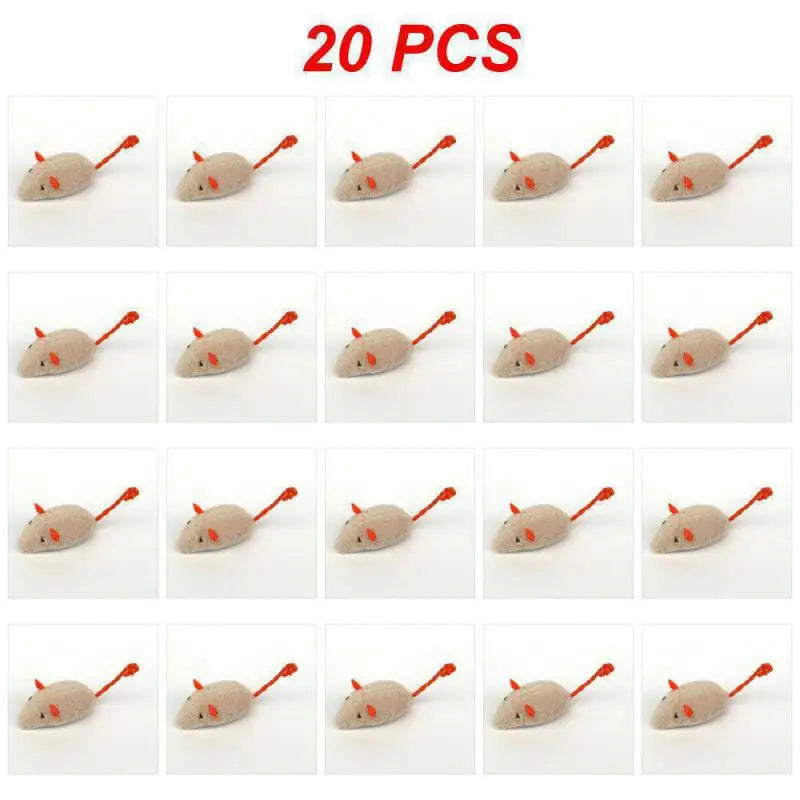 1~40PCS Pet Toy Catnip Mice Plush Mouse Cat Toy