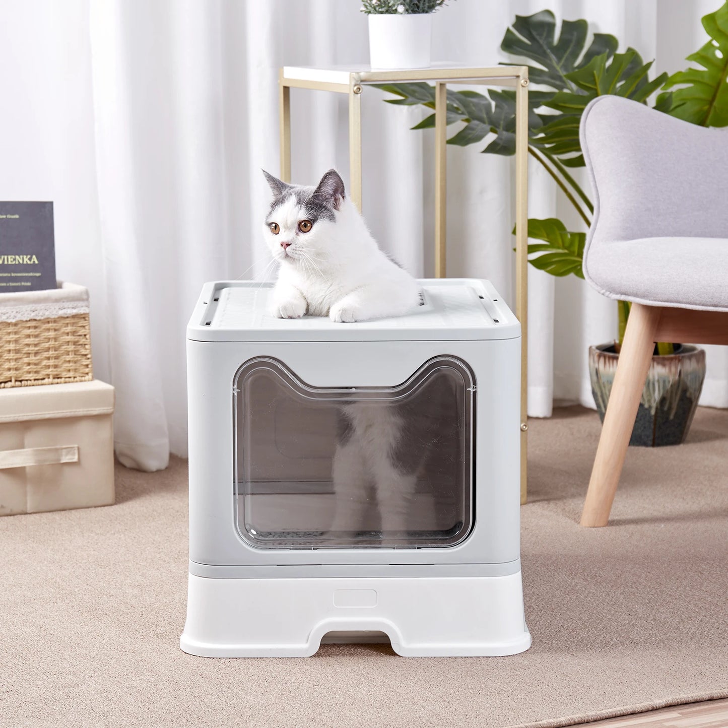 XXL Large Space Foldable Cat Litter Box