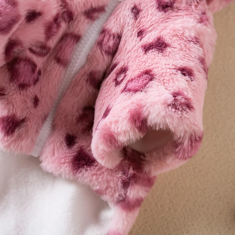 Leopard Print Dog Coat Winter Warm Clothes
