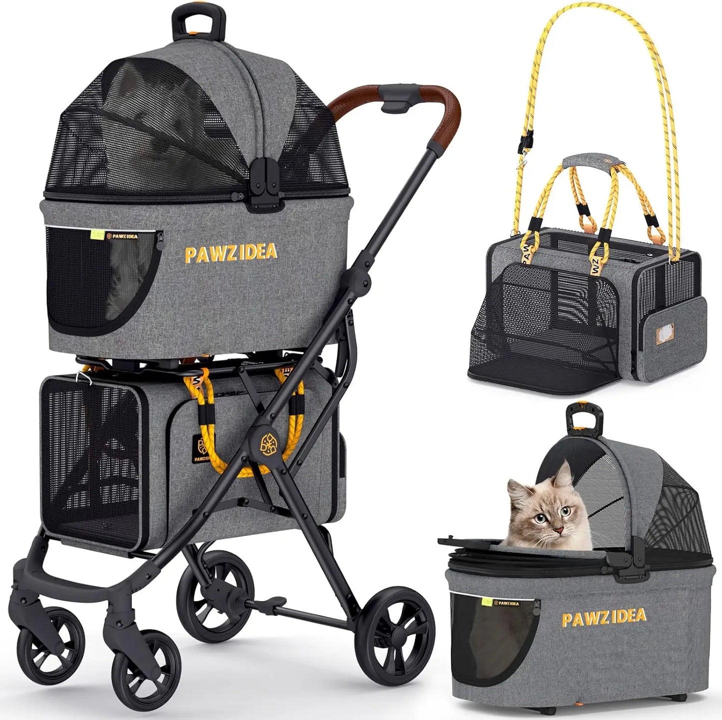 PAWZIDEA Double Pet Stroller for 2 Small or Medium pet