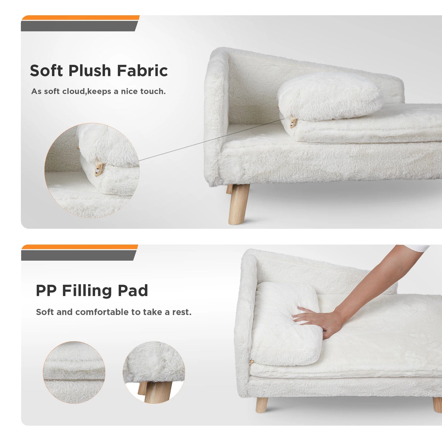 Elevated Pet Bed,Nordic Stool Bed with Cozy Pad Waterproof