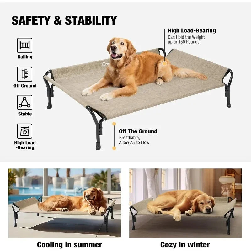 Guardrail Elevated Dog Bed Washable & Breathable Teslin Mesh