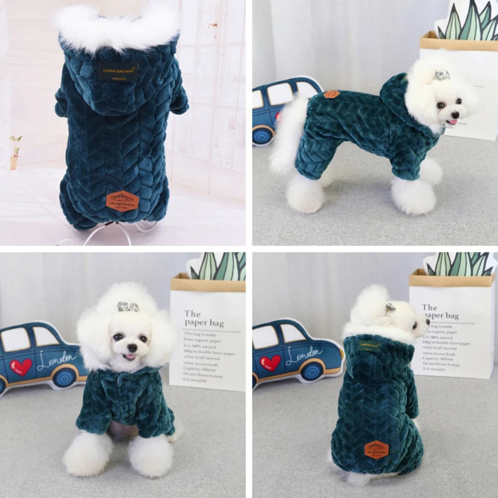 Winter Dog Jumpsuits Pet Hoodie Jacket Coat