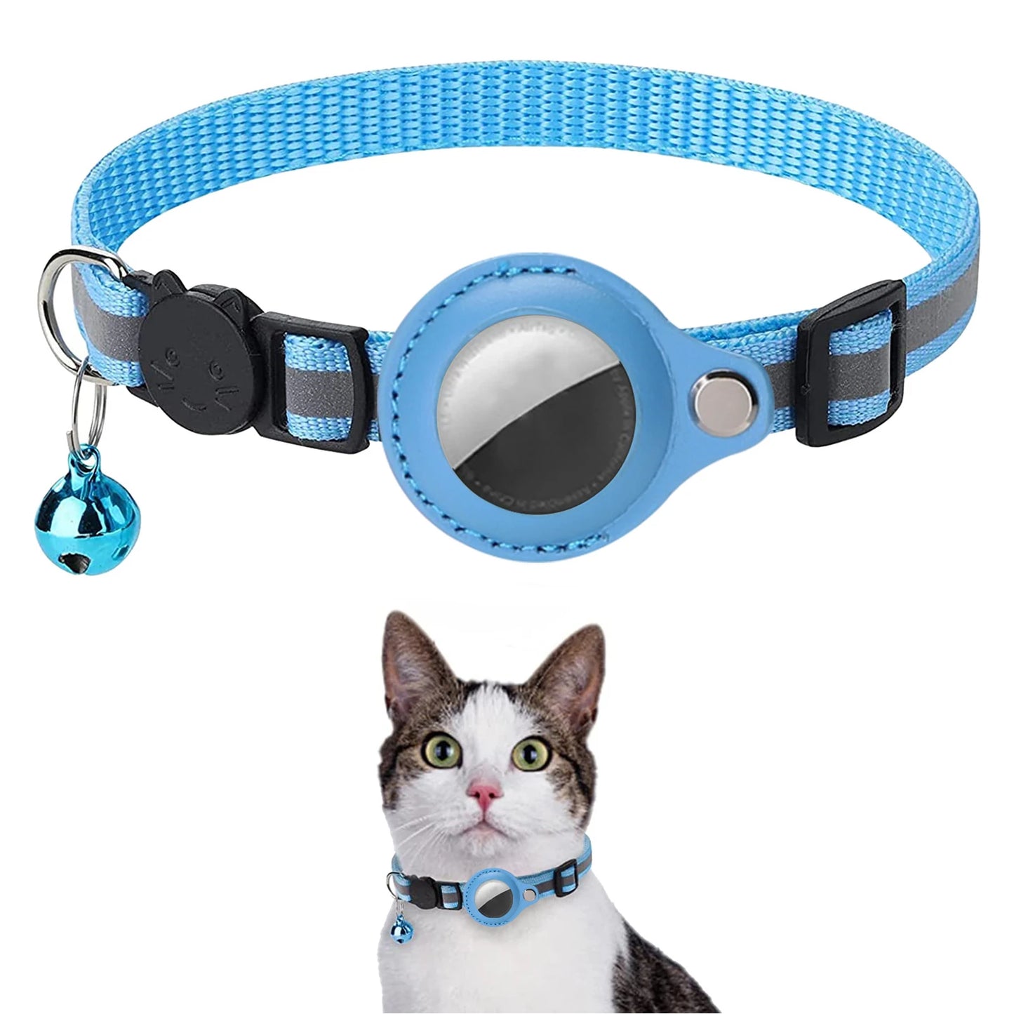 Cat Collar For Air Tag Detachable Collars With Bells Safety Buckle