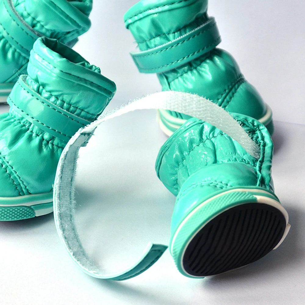 4 Pcs/Set Winter Pet Shoes For Small Dogs Warm Fleece