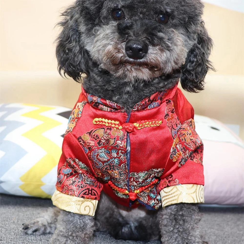 Pet Chinese Style Clothes New Year Dog Or Cat Tang Suit
