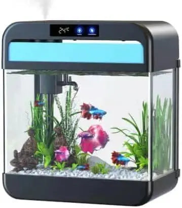 Fish Tank Aquarium 2.2 Gallon with Adjustable 3 Color Lighting