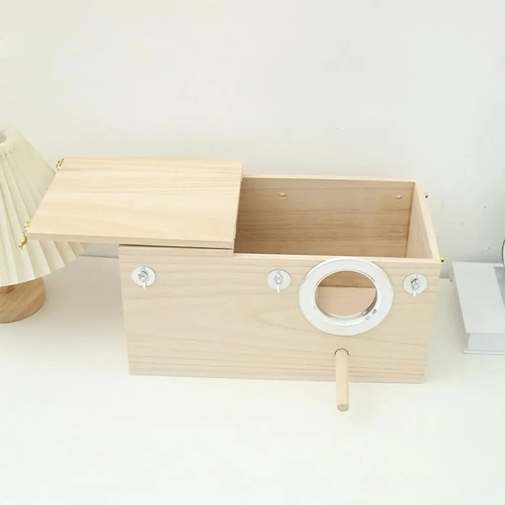 Bird Breeding Box Wood Nest Cage House For Nesting