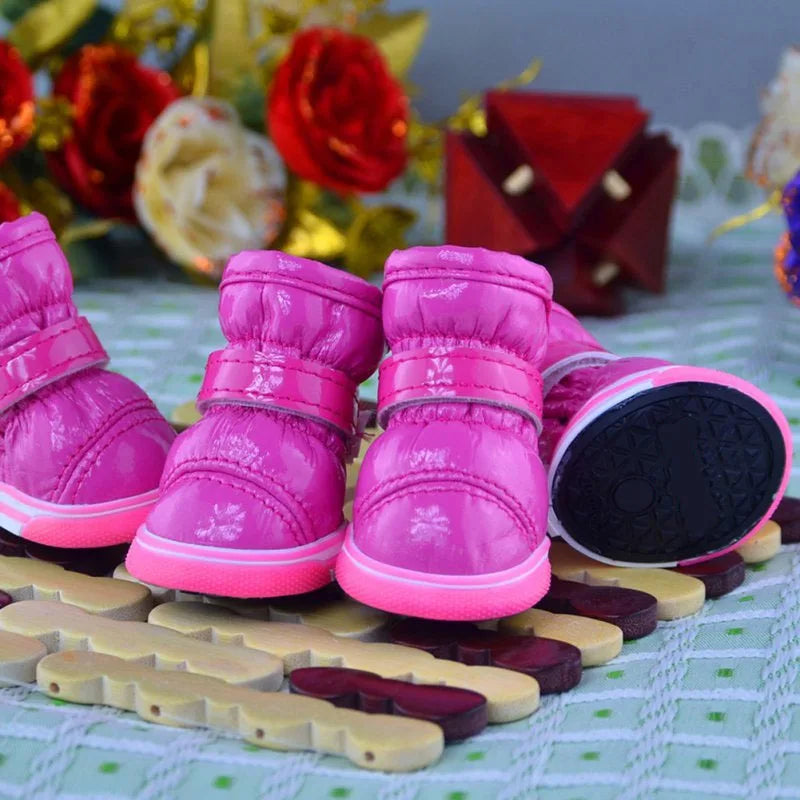 4PCS Snow Boots Warm Slip-Resistant Waterproof Shoes