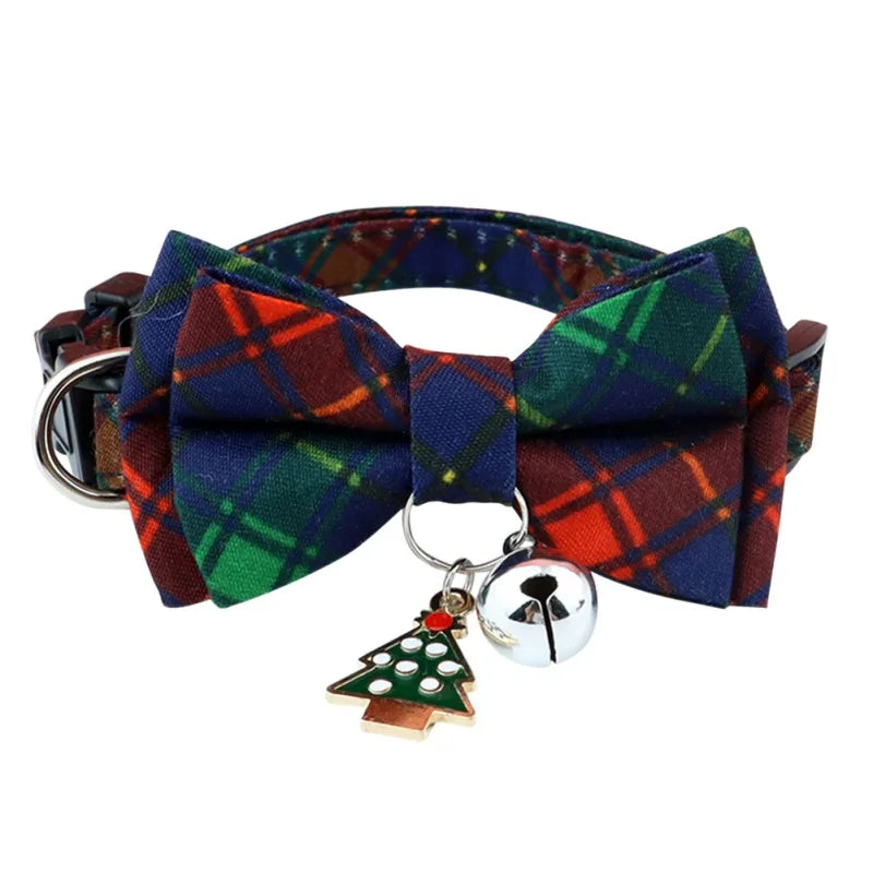 Christmas Dog Or Cat Collar Big Bowknot Holiday Tie Adjustable Neck Strap