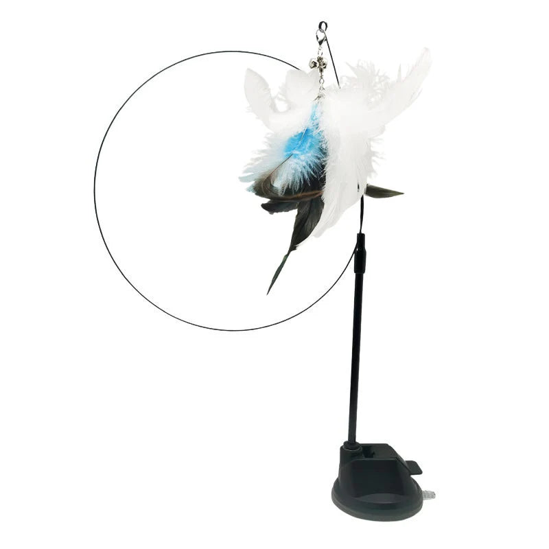 Interactive Cat Toy Simulation Feather Bird with Suction Cup
