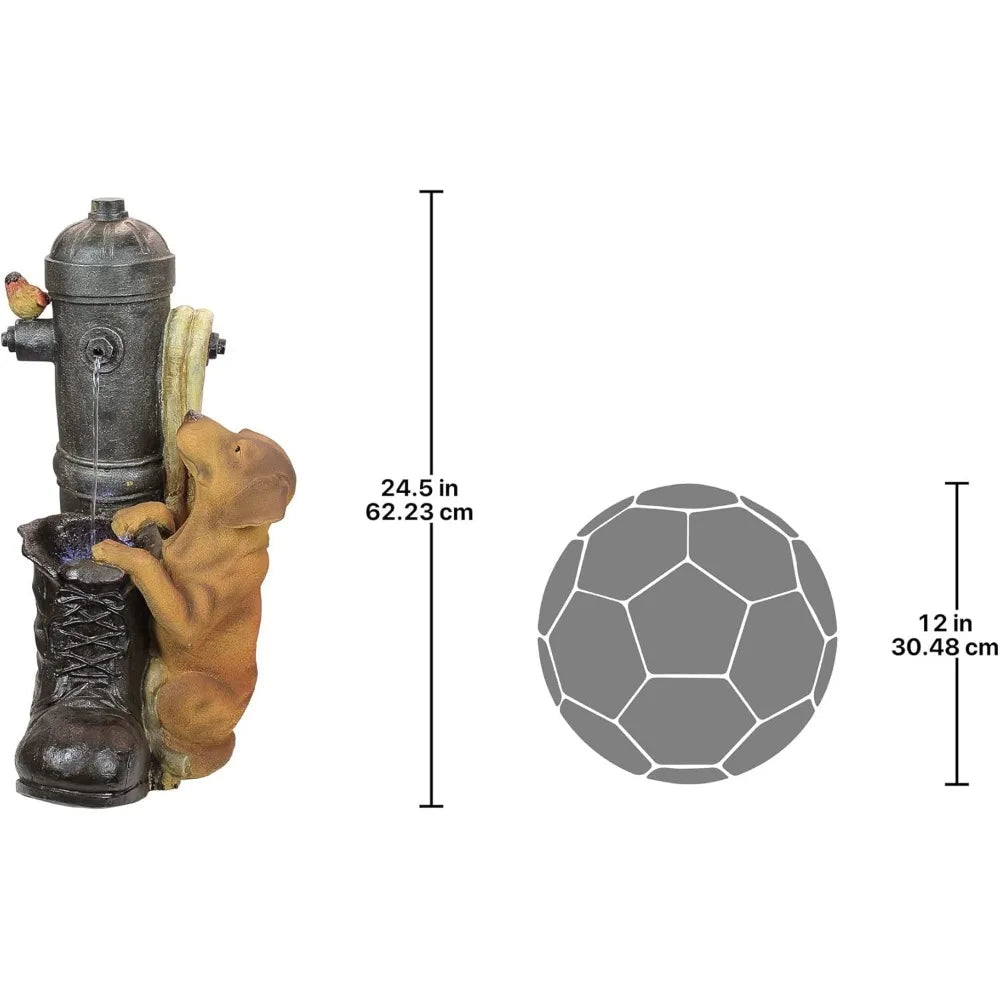 Fire Hydrant Pooch Sculptural Fountain gardening