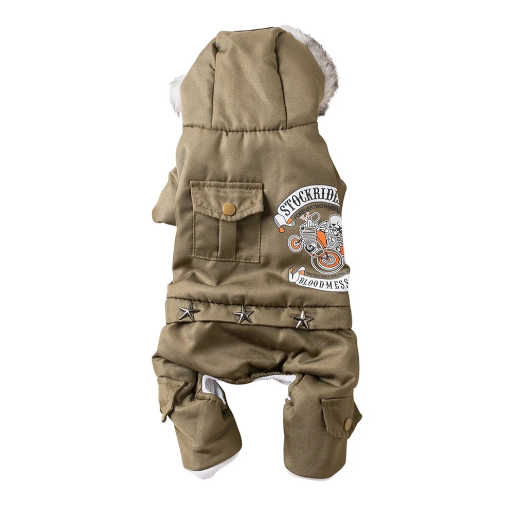 Winter Pet Clothes Warm Dog Hooded Jacket