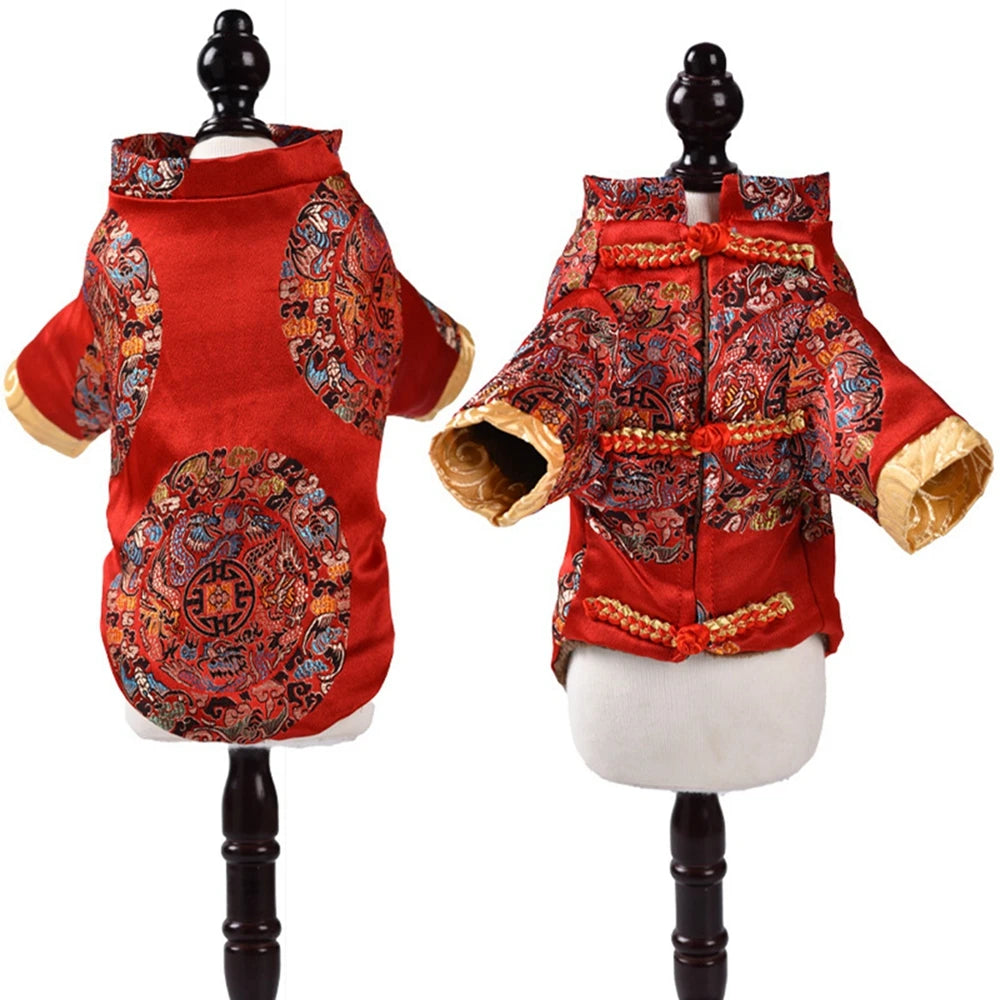 Pet Chinese Style Clothes New Year Dog Or Cat Tang Suit