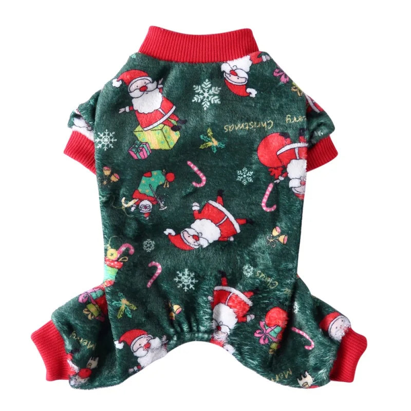 Christmas Pet Clothes Winter Warm Jumpsuits
