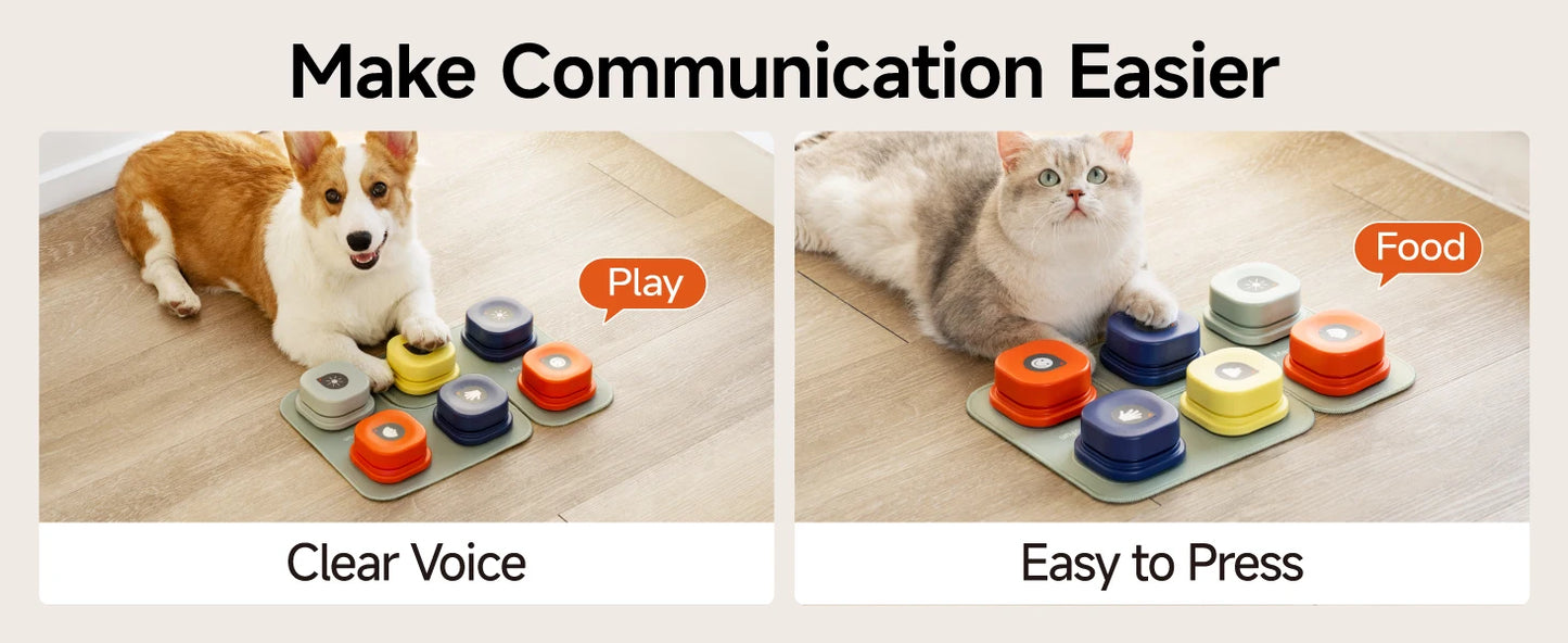 Mewoofun Dog Buttons Rubber Mat Recordable Dog Talking