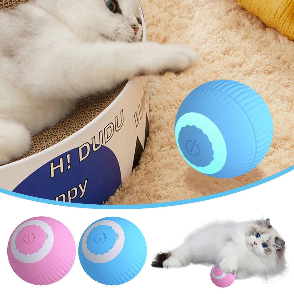 Electric Cat Ball Toys Automatic Rolling USB Rechargeable