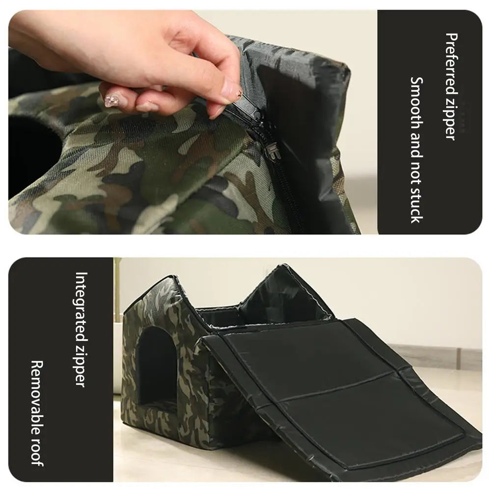 Outdoor Pet Bed Waterproof Roof Thickened Cold-Proof Nest