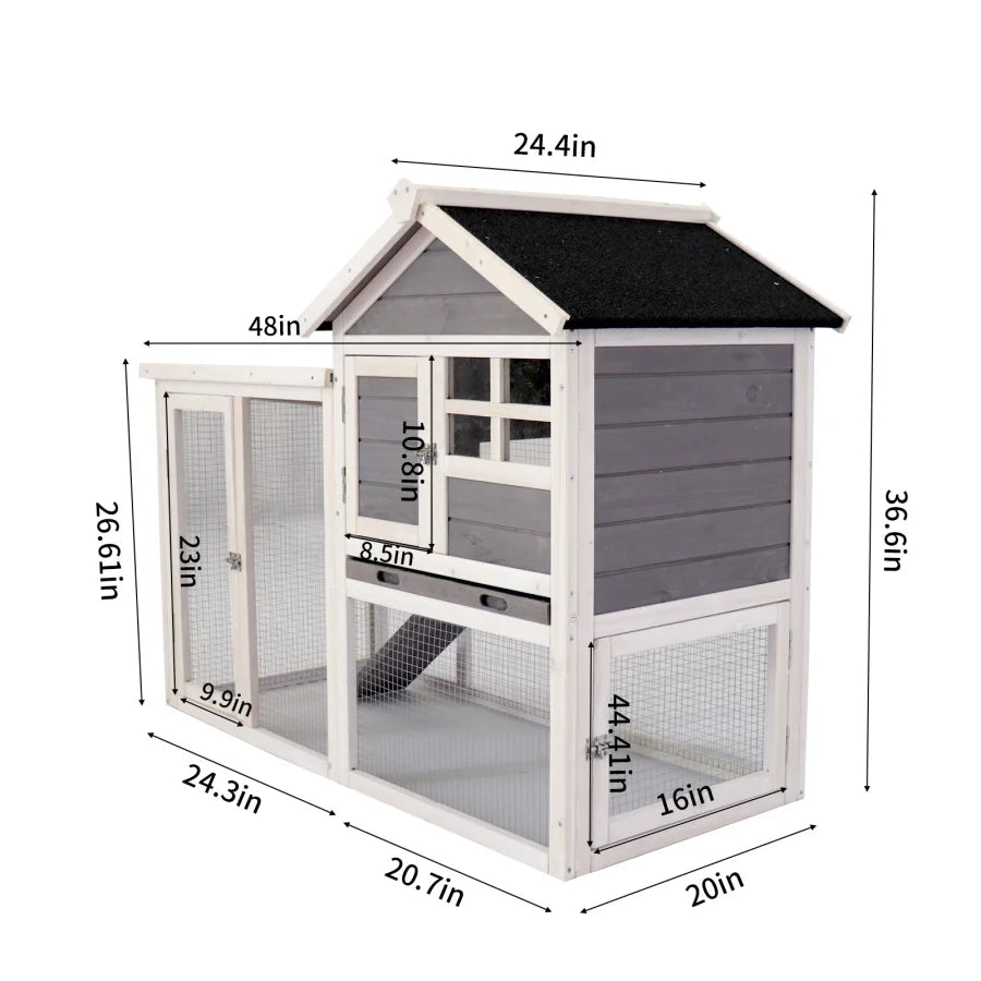 Wooden Chicken Coop Hen House Rabbit home
