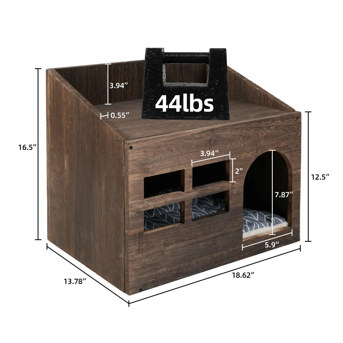 Solid Wooden Cat Litter Box for Indoor and bed