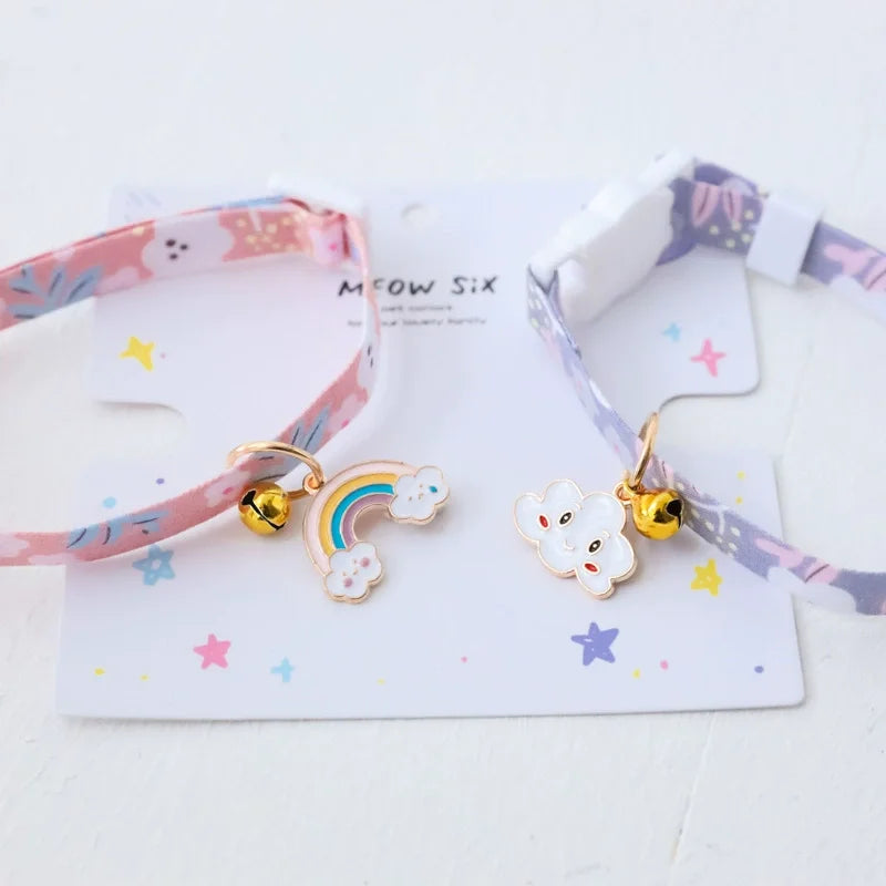 ins styal Pet Collar Safety moon Tie Adjustable Neck Strap