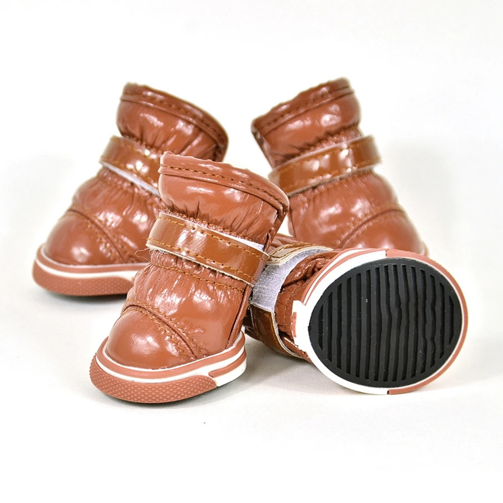 4 Pcs/Set Warm Dog Snow Boots Waterproof Anti-Slip Shoes