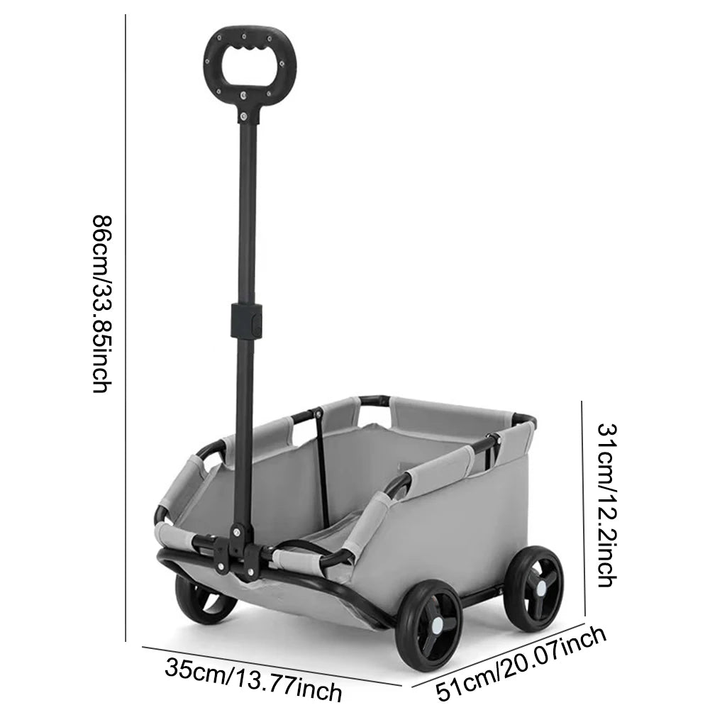 4 Wheels Lightweight Foldable Dog Teddy Stroller